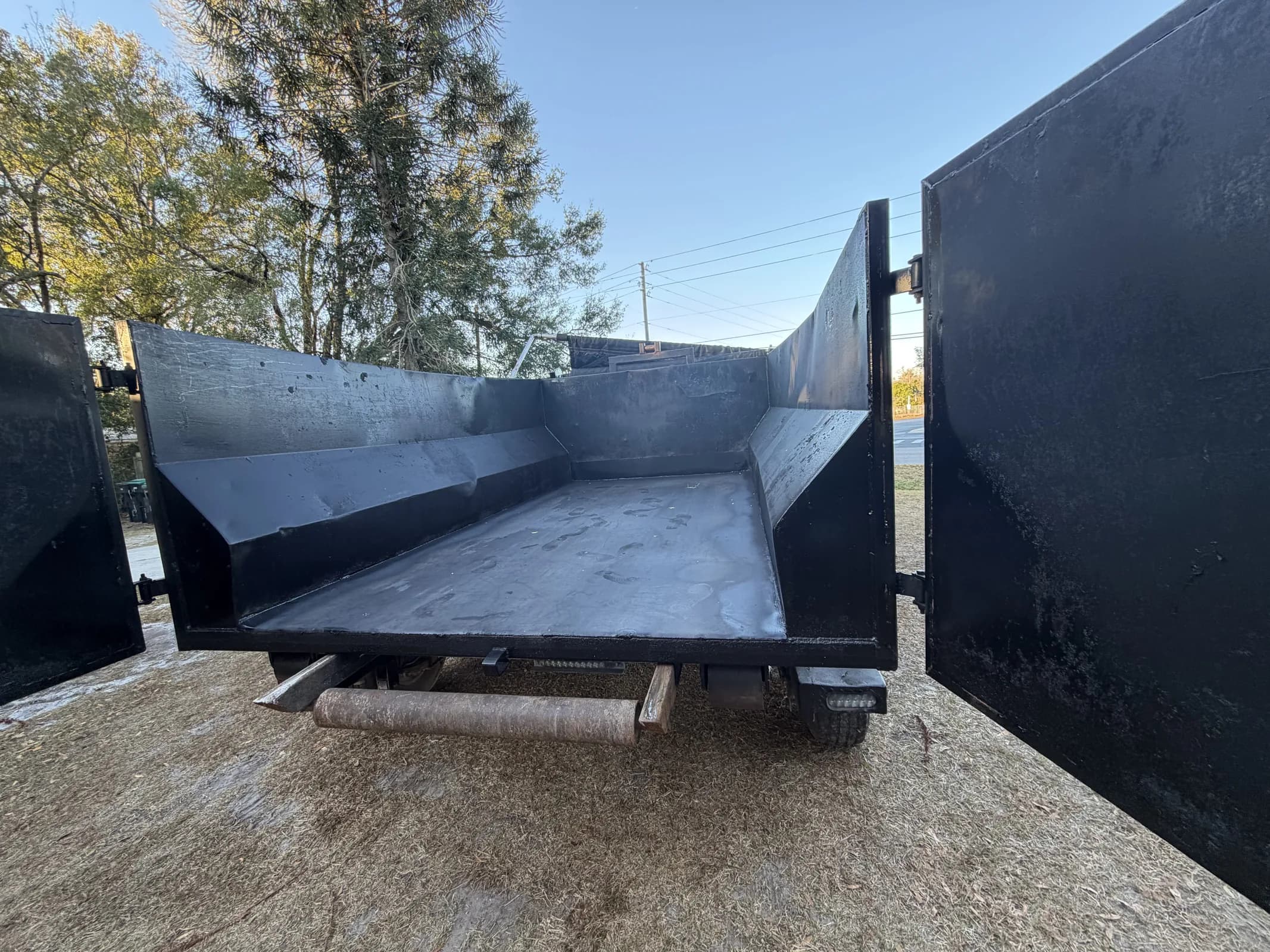 Interior view of a clean empty dumpster